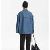 Unisex Jacket Retro Washed Denim Jacket Loose Denim Jacket